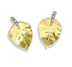 Tiny Aspen Leaf Earrings