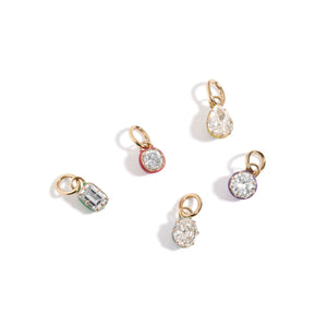 Mined + Found Nova Pendant, emerald cut diamond, emerald enamel