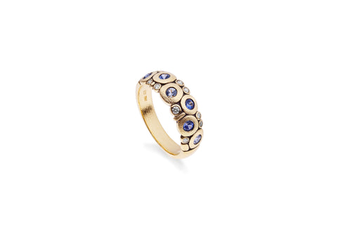 Alex Sepkus 18K Yogo Sapphire & Diamond 'Candy' Dome Ring