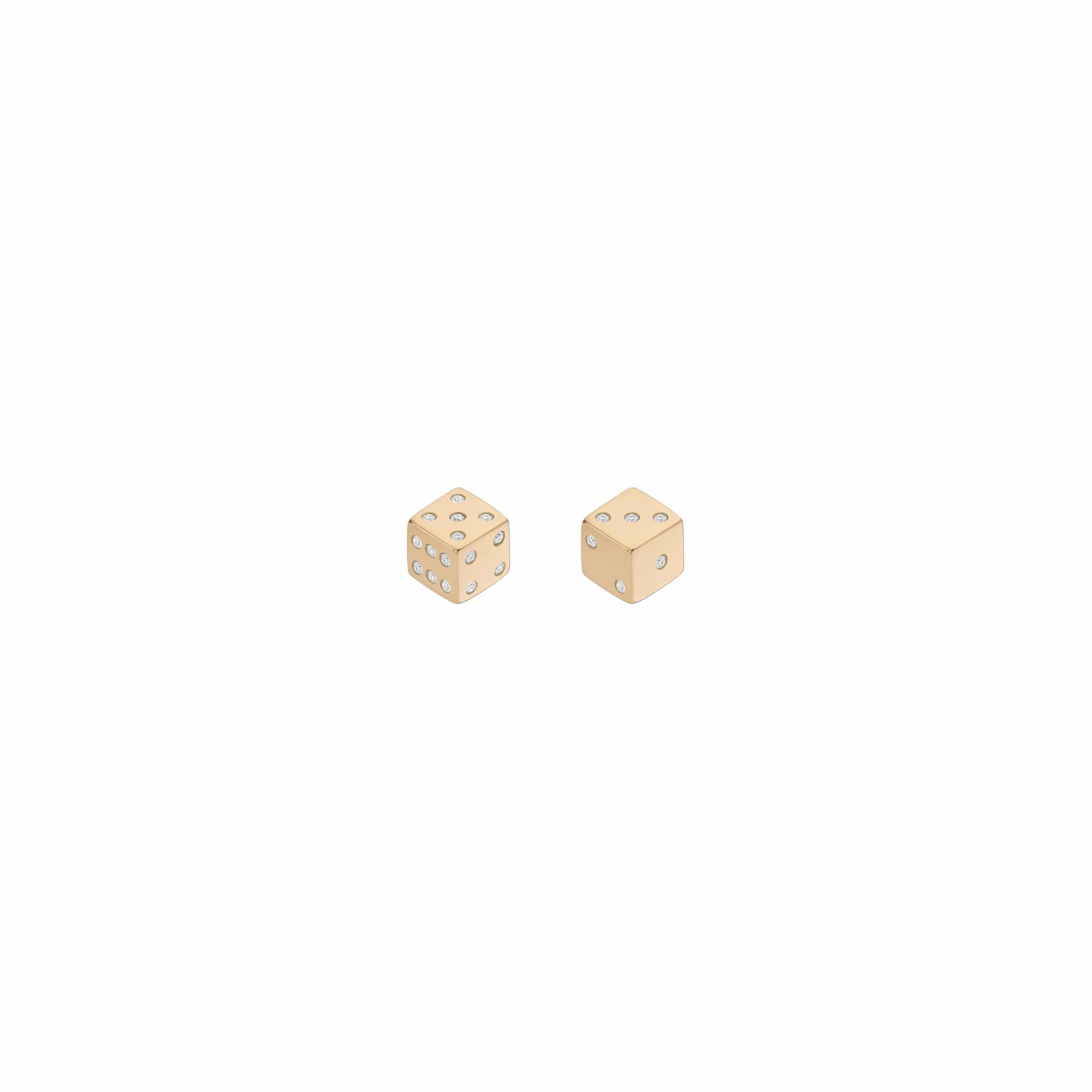 Mined + Found Petite Chance Dice Studs, diamond