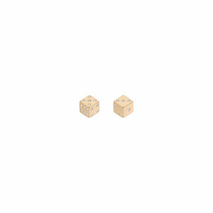 Mined + Found Petite Chance Dice Studs, diamond