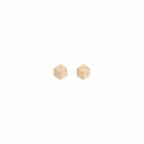 Mined + Found Petite Chance Dice Studs, diamond