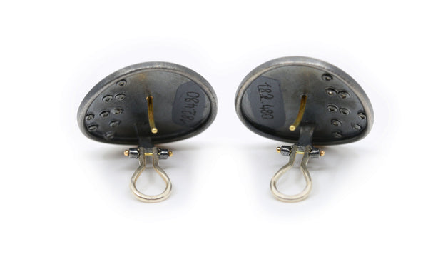Sterling Silver and Gold Earrings with Diamonds