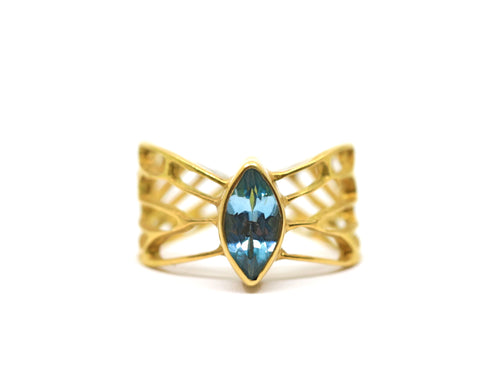Winged Aquamarine Ring