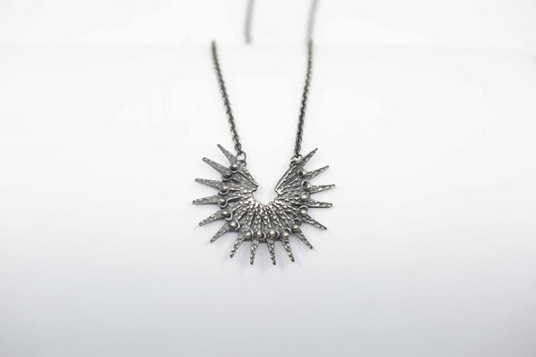 Oxidized Silver Stingray Necklace