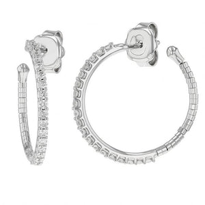 White Gold with diamonds in Band Hoops