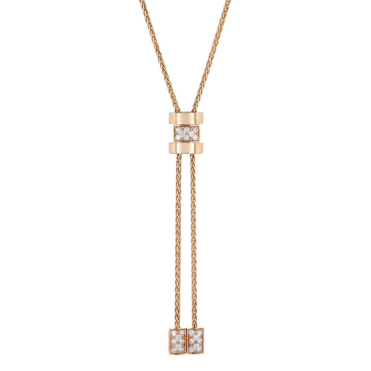 Rose Gold Bolo Necklace with Diamonds