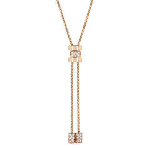 Rose Gold Bolo Necklace with Diamonds