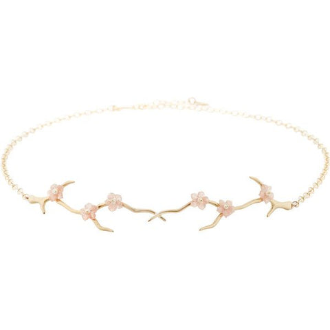 Gold Branch and Pearl Blossoms Choker