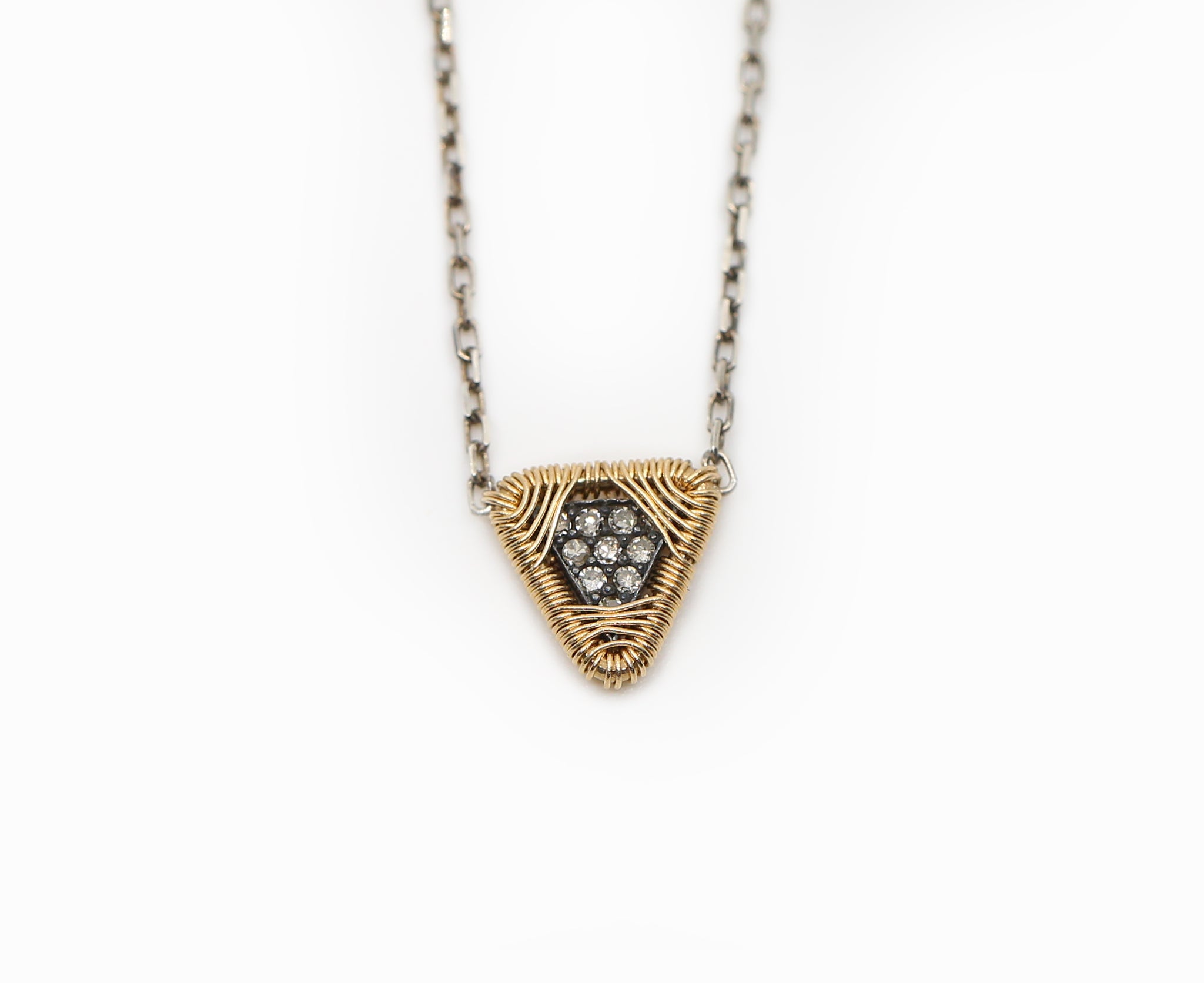 Triangle White Diamond Necklace