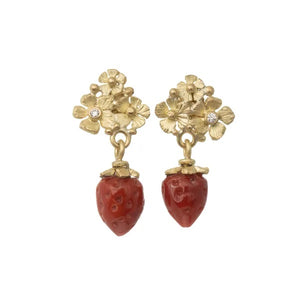 Strawberry Earrings with Diamonds