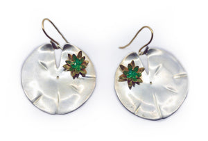 Silver Lily Pad Earrings