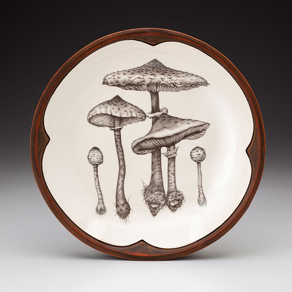 Small Round Platter: Parasol Mushroom