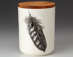 Medium Canister with Lid - Feather