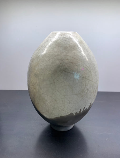 Egg Shaped White Vessel