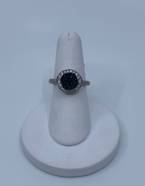 Palladium Black Inverted Diamond Ring