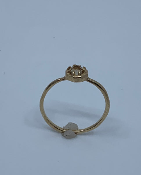 Yellow Gold with Champagne Quartz Ring