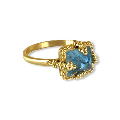 Square Aquamarine Ring