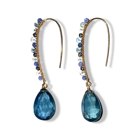 Grey Diamond and Blue Sapphire Drops