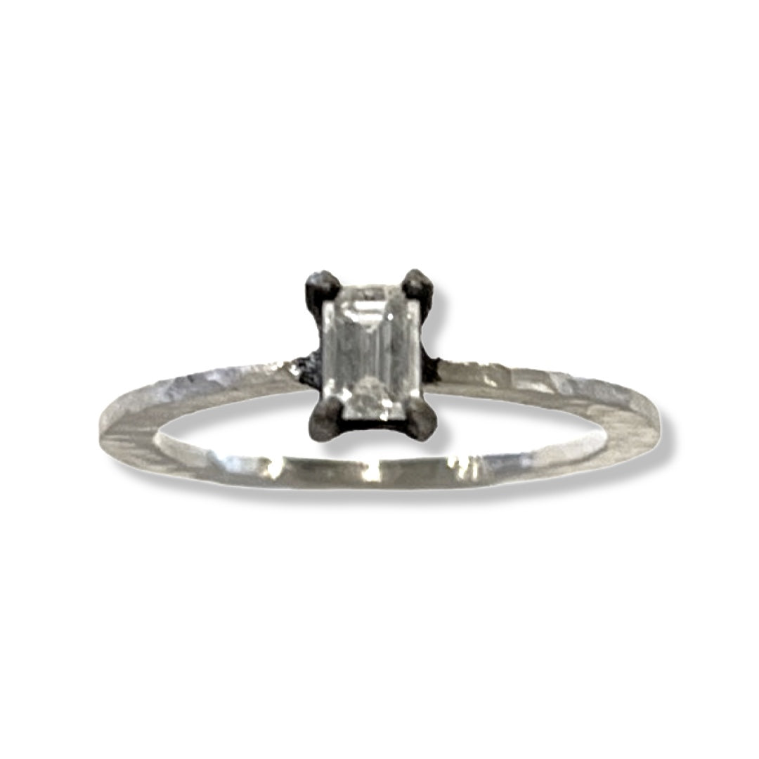 Emerald Cut White Diamond Ring