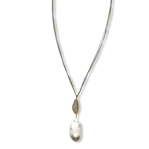 Baroque Pearl and White Diamond Necklace
