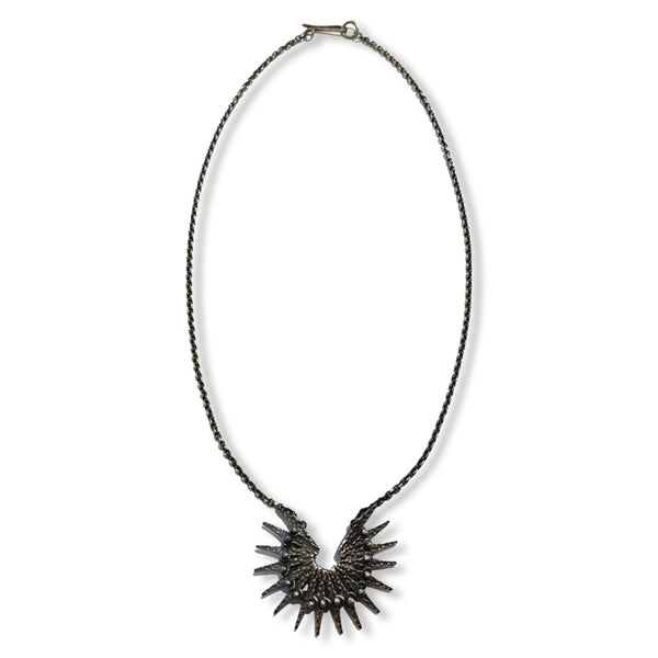 Oxidized Silver Stingray Necklace
