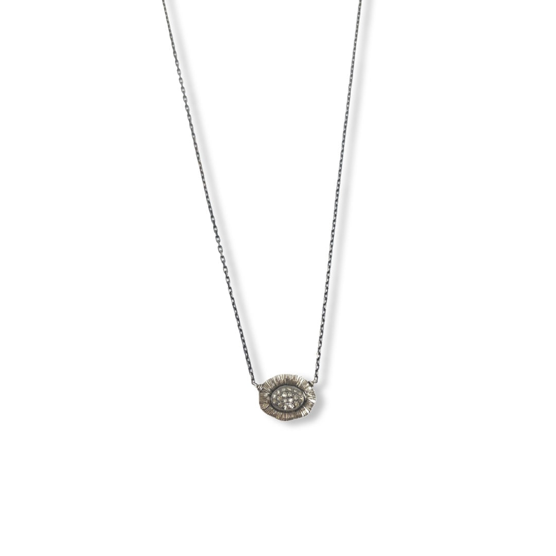 Silver Wrapped and White Diamond Necklace
