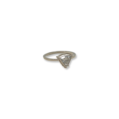 Palladium Rose Cut White Diamond Ring