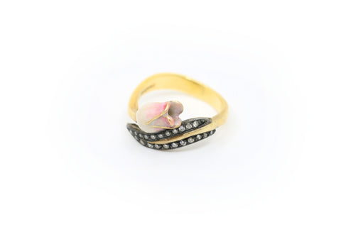 Pink and White Tulip Ring