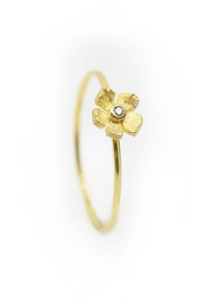 Flower with Diamond Stacking Ring