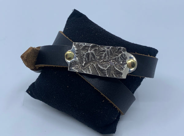 Middle Fork Heavy Leather Wrap Bracelet