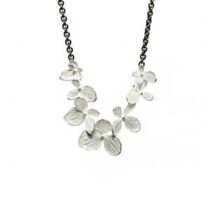 Multi Hydrangea Silver Necklace