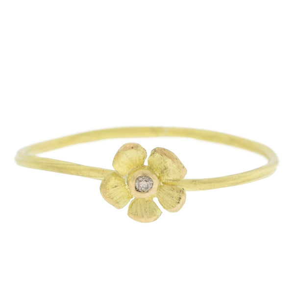 Flower with Diamond Stacking Ring