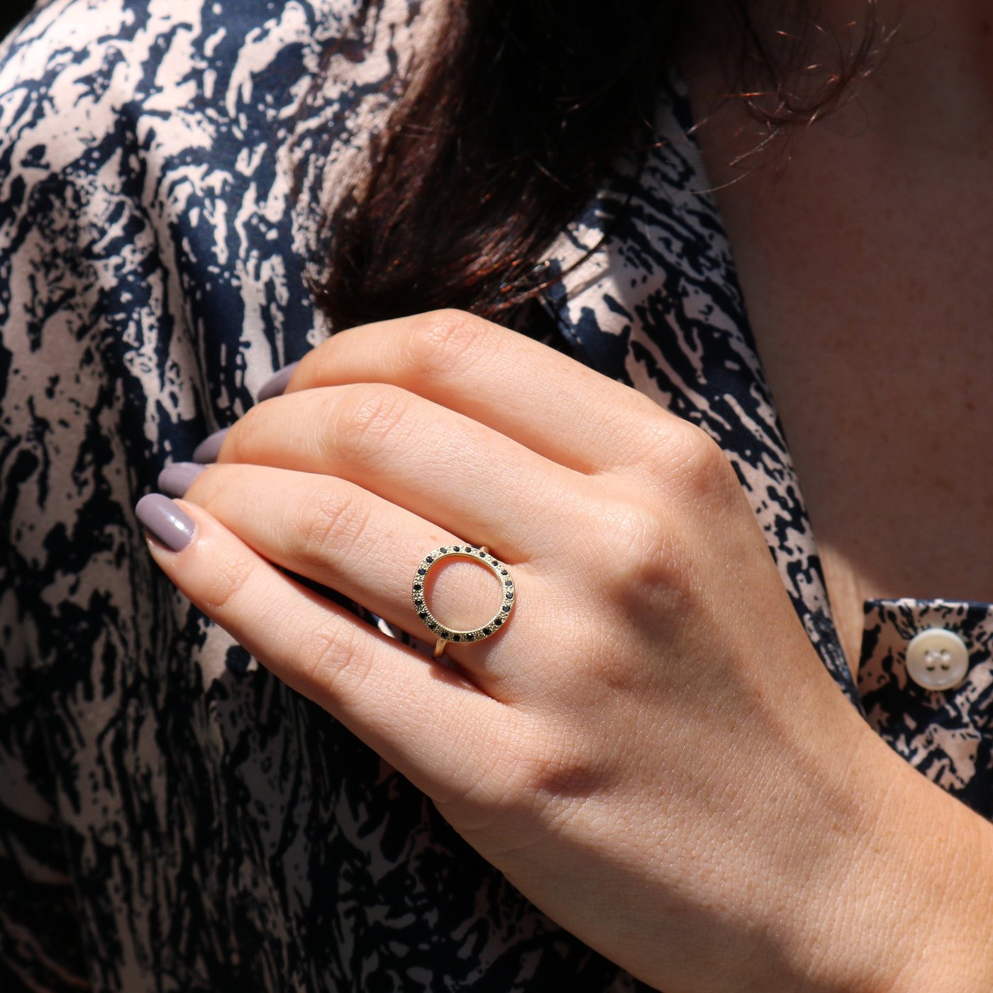 Black Diamond Circle Ring – Underscore Art