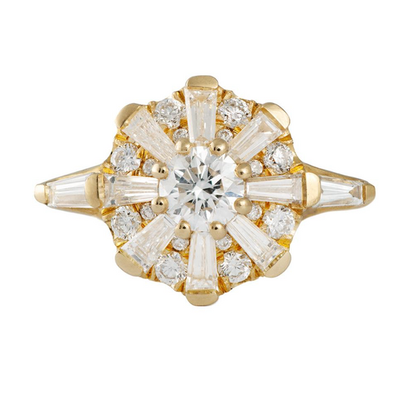 Sun Temple Diamond Ring