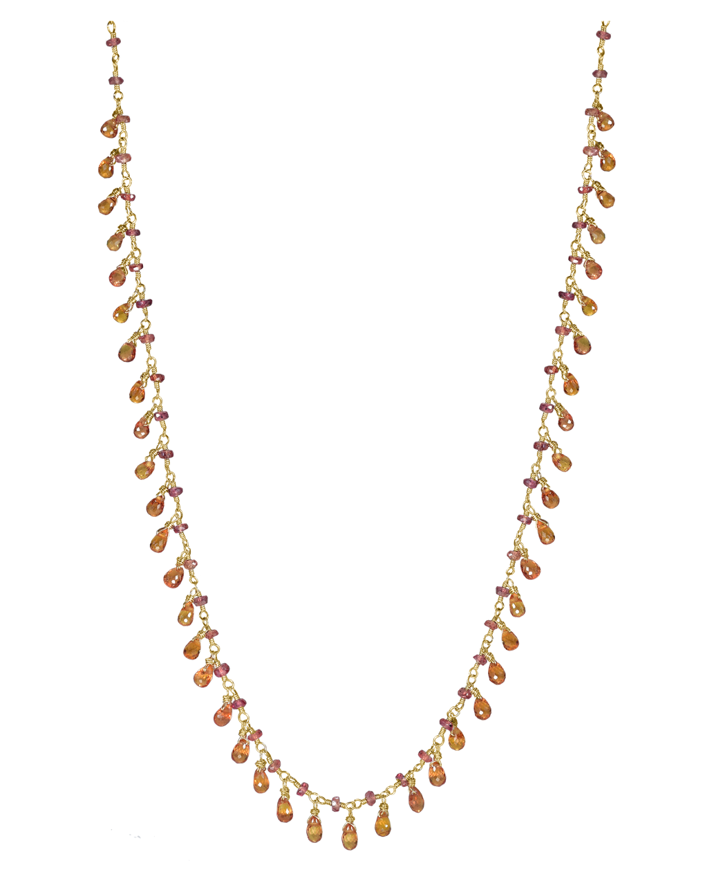 Orange Sapphire Necklace