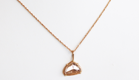Diamond Pendant with Fine Rose Gold Chain Necklace