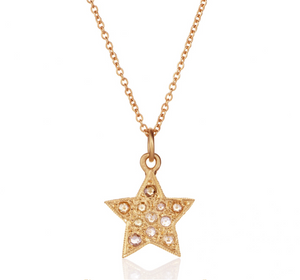 Rose Gold Star Diamond Necklace