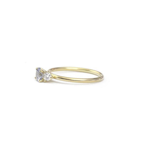 Gold Montana Saphire and Diamond Ring