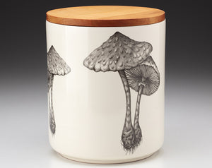 Large Canister with Lid: Parasol Mushroom