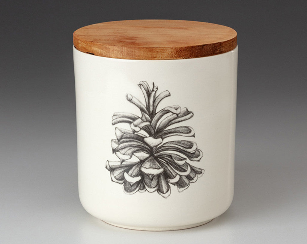 Small Canister with Lid: Pinyon Pine Cone