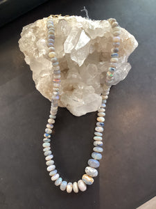 Beaded pipe Opal necklace