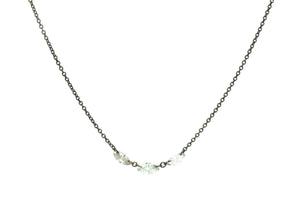 Darkened 14k necklace with 3 Marquis Diamonds