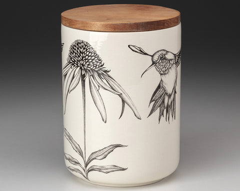 Medium Canister with Lid: Coneflower