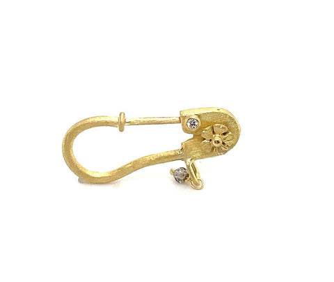 Flower safety pin charm clasp