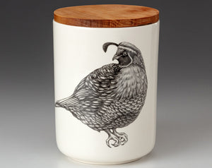 Medium Canister with Lid: Quail #4