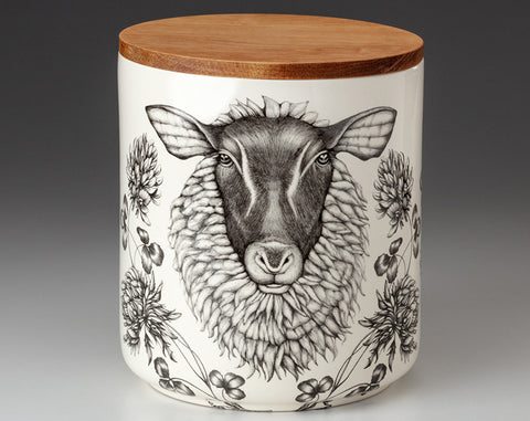 Large Canister with Lid: Suffolk Sheep