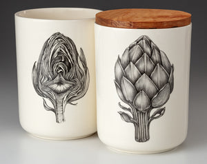 Medium Canister with Lid: Artichoke