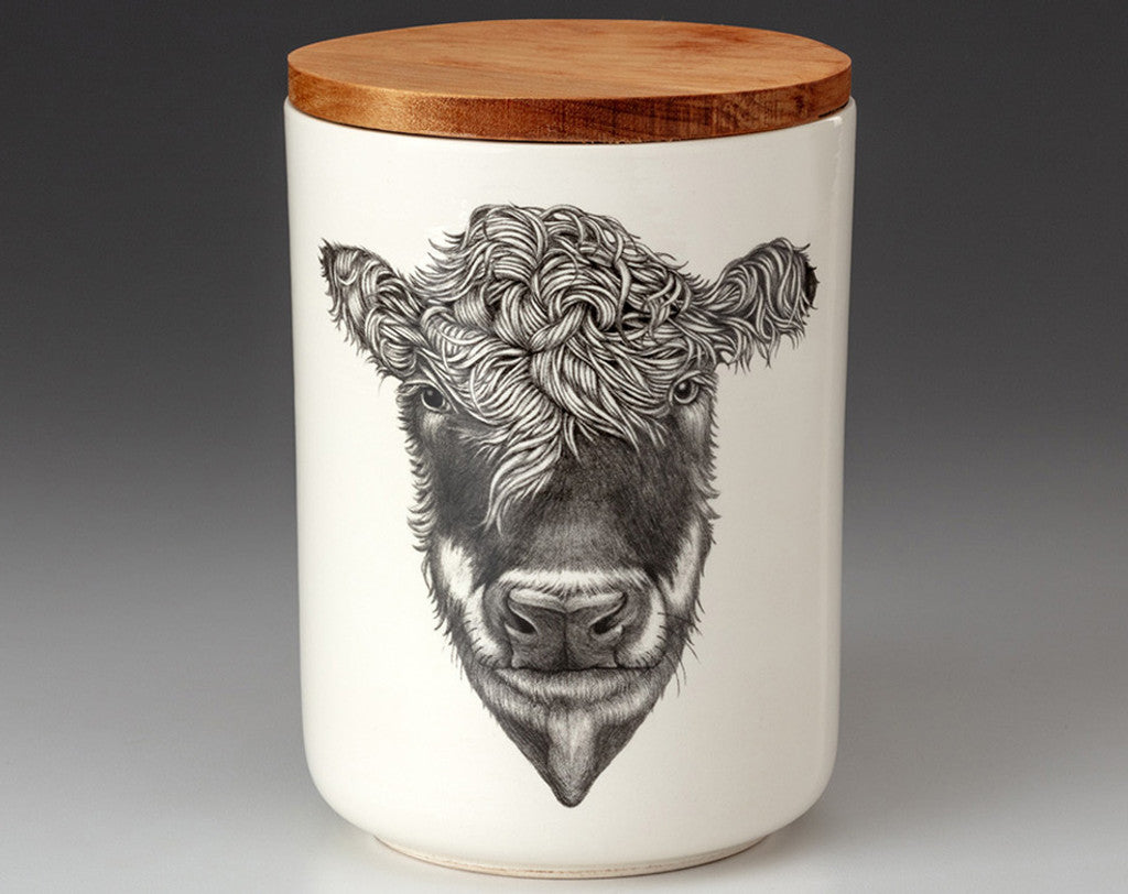 Medium Canister with Lid: Hereford Cow