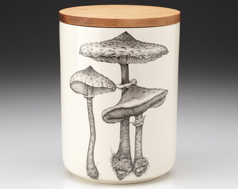 Medium Canister with Lid: Parasol #4 Mushroom